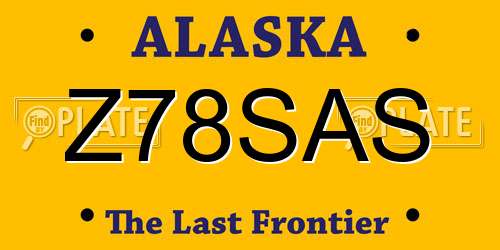 Z78SAS Alaska License Plate