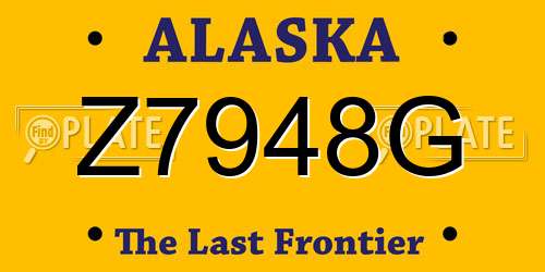 Z7948G Alaska License Plate