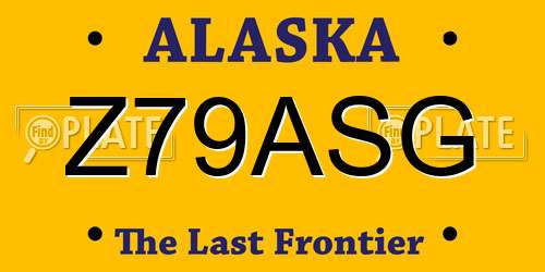 Z79ASG Alaska License Plate