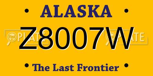 Z8007W Alaska License Plate