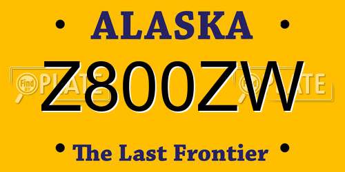 Z800ZW Alaska License Plate