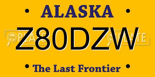 Z80DZW Alaska License Plate