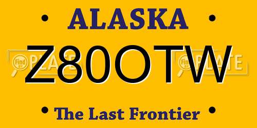 Z80OTW Alaska License Plate