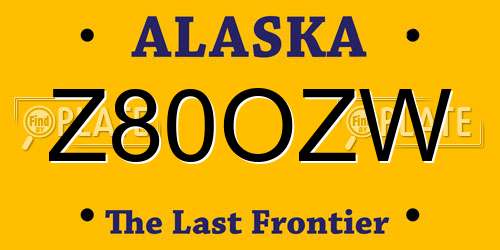 Z80OZW Alaska License Plate