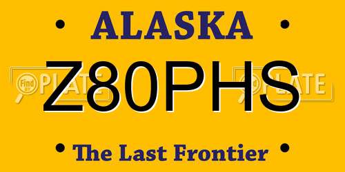 Z80PHS Alaska License Plate