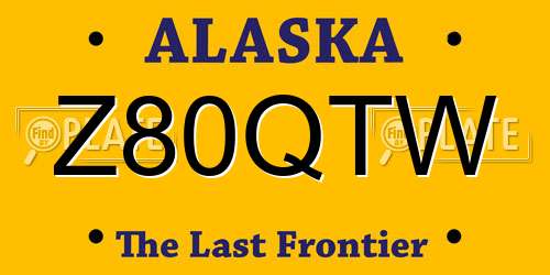Z80QTW Alaska License Plate