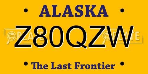 Z80QZW Alaska License Plate