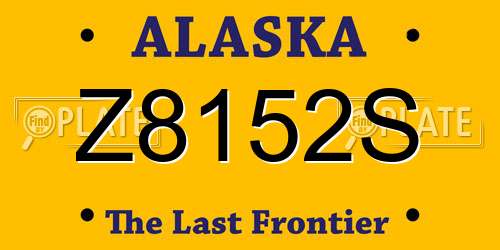 Z8152S Alaska License Plate