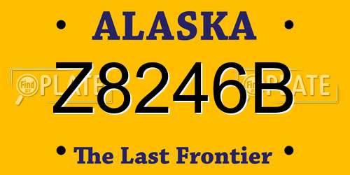 Z8246B Alaska License Plate