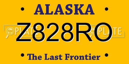 Z828RO Alaska License Plate