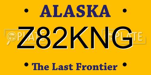 Z82KNG Alaska License Plate
