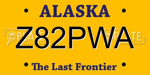 Z82PWA Alaska License Plate