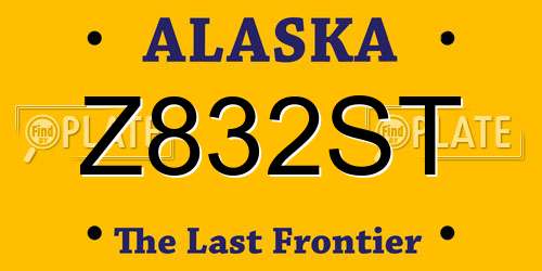 Z832ST Alaska License Plate