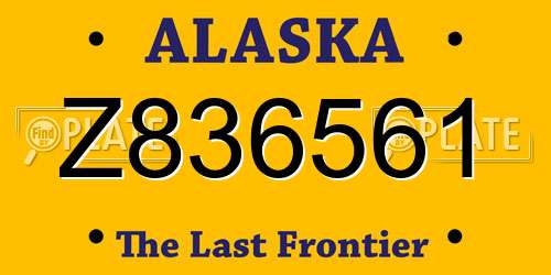 Z836561 Alaska License Plate