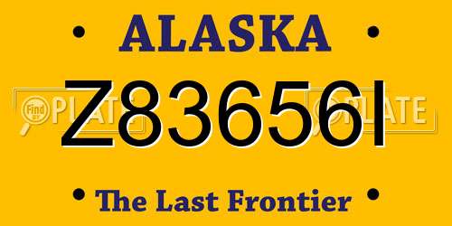 Z83656I Alaska License Plate