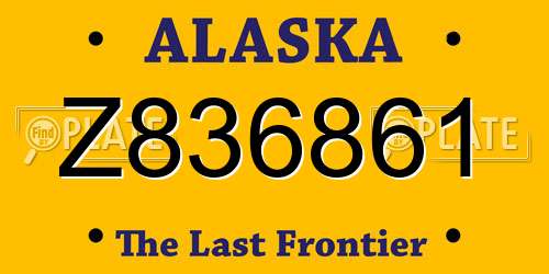Z836861 Alaska License Plate
