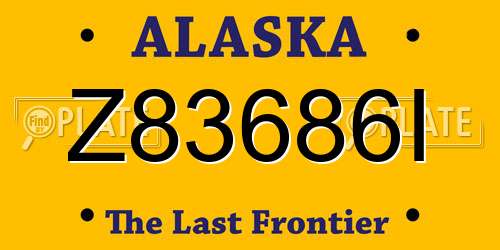 Z83686I Alaska License Plate