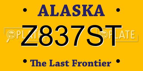 Z837ST Alaska License Plate