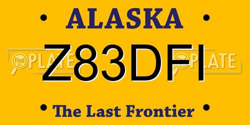 Z83DFI Alaska License Plate