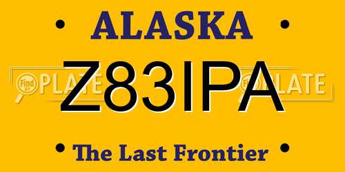 Z83IPA Alaska License Plate