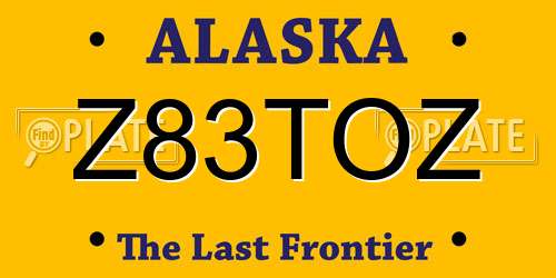 Z83TOZ Alaska License Plate