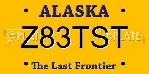 Z83TST Alaska License Plate