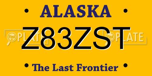 Z83ZST Alaska License Plate