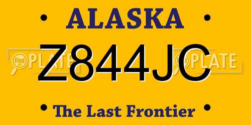 Z844JC Alaska License Plate