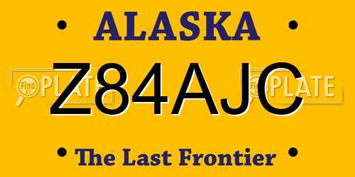 Z84AJC Alaska License Plate