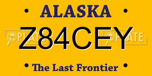 Z84CEY Alaska License Plate