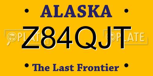 Z84QJT Alaska License Plate