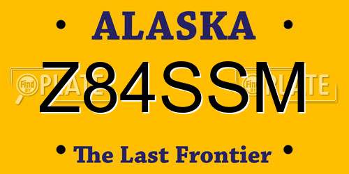 Z84SSM Alaska License Plate