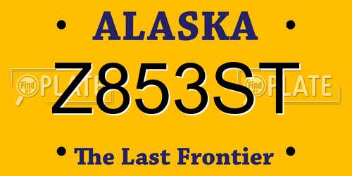 Z853ST Alaska License Plate