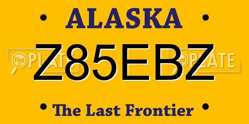 Z85EBZ Alaska License Plate