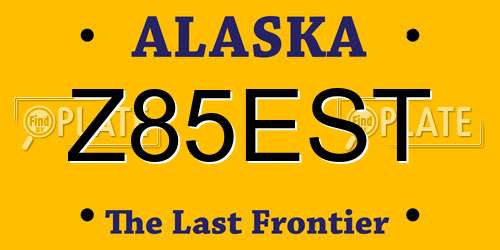 Z85EST Alaska License Plate