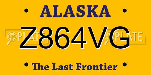 Z864VG Alaska License Plate