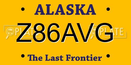Z86AVG Alaska License Plate