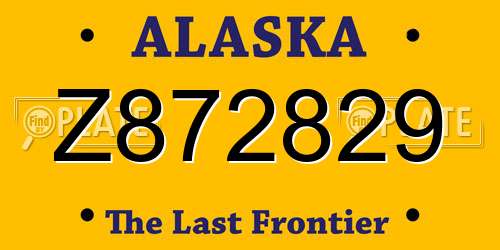 Z872829 Alaska License Plate