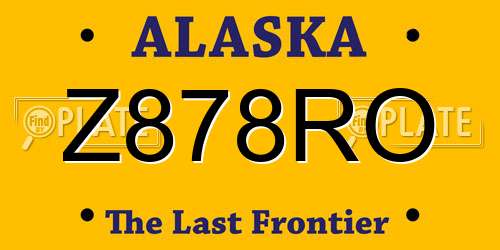Z878RO Alaska License Plate
