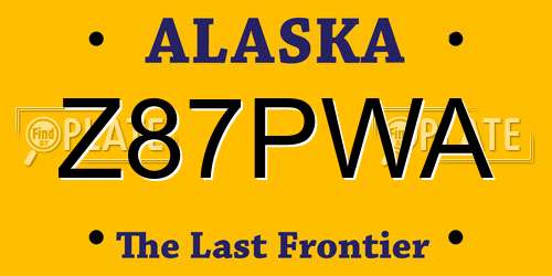 Z87PWA Alaska License Plate