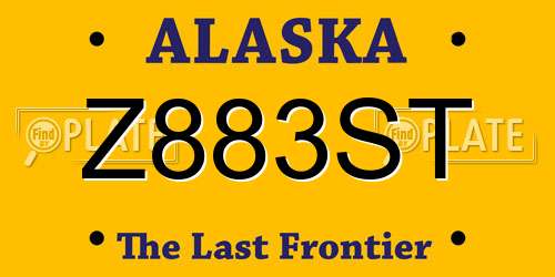 Z883ST Alaska License Plate