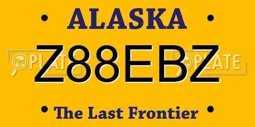 Z88EBZ Alaska License Plate