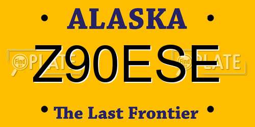 Z90ESE Alaska License Plate