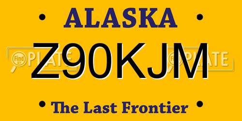 Z90KJM Alaska License Plate