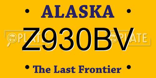 Z930BV Alaska License Plate