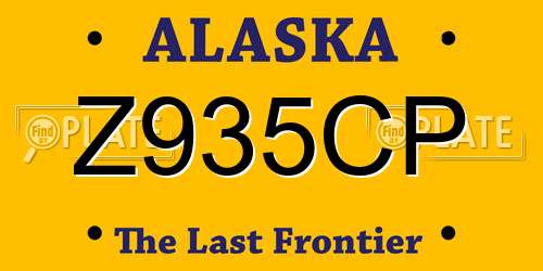 Z935CP Alaska License Plate