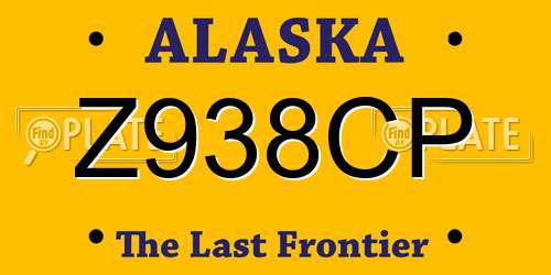 Z938CP Alaska License Plate