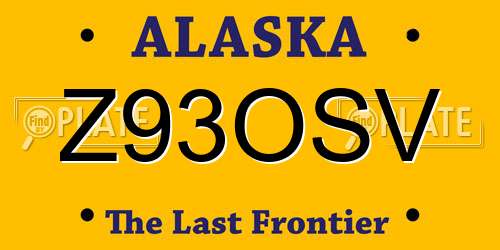 Z93OSV Alaska License Plate