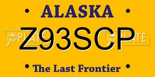Z93SCP Alaska License Plate