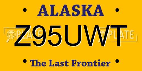 Z95UWT Alaska License Plate